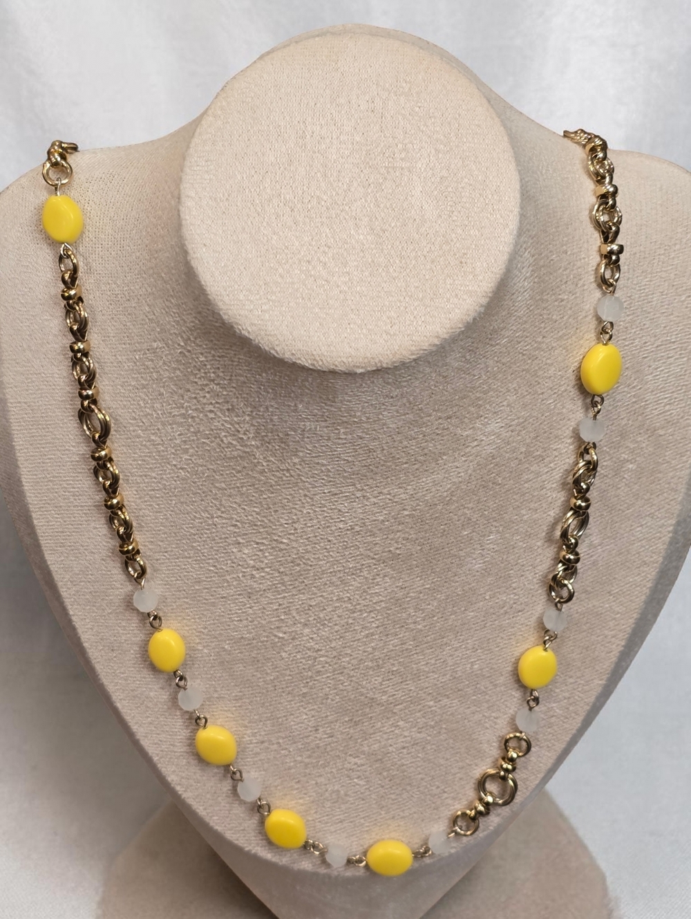 Banana Republic Gold-Tone Chain Necklace with Yellow Beads